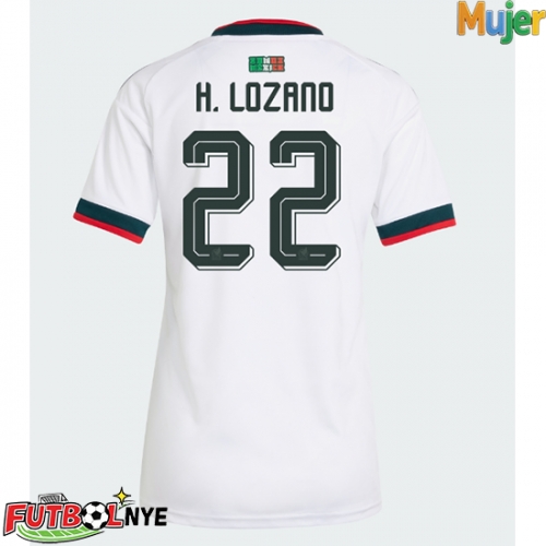 Camiseta México Hirving Lozano #22 Visitante Equipación para mujer Mundial 2026 manga corta